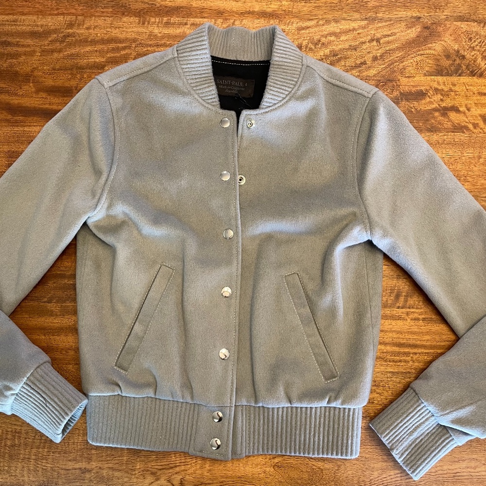 Saint-Paul 4 Gray Wool Bomber Jacket